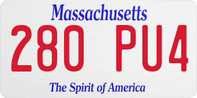 MA license plate 280PU4