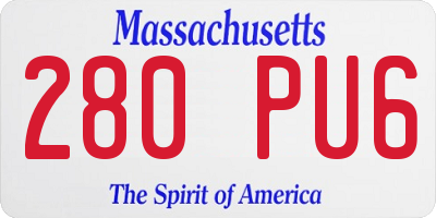 MA license plate 280PU6