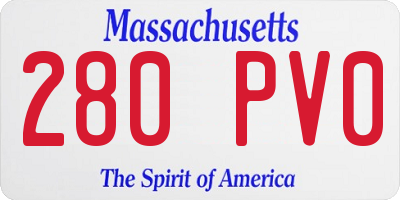 MA license plate 280PV0