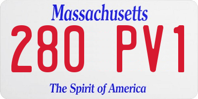 MA license plate 280PV1