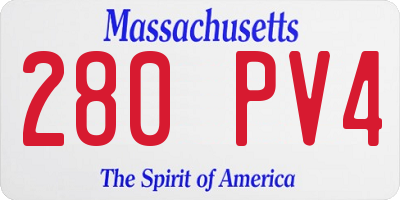 MA license plate 280PV4