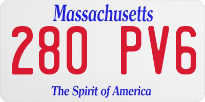 MA license plate 280PV6