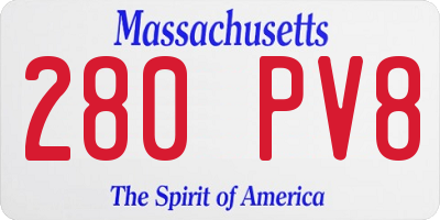 MA license plate 280PV8
