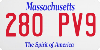 MA license plate 280PV9