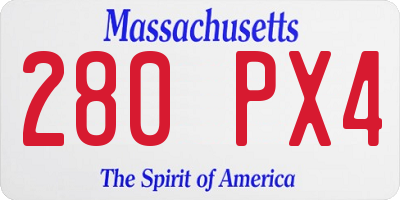 MA license plate 280PX4