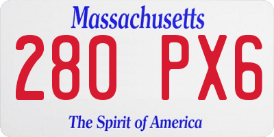 MA license plate 280PX6