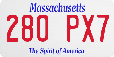 MA license plate 280PX7