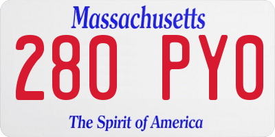 MA license plate 280PY0