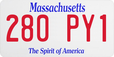MA license plate 280PY1