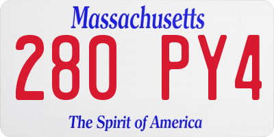 MA license plate 280PY4