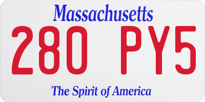 MA license plate 280PY5