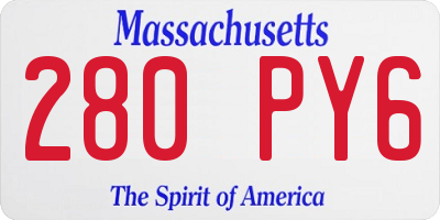 MA license plate 280PY6