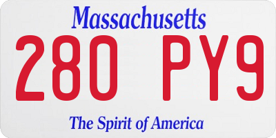 MA license plate 280PY9