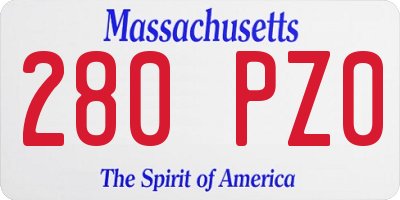 MA license plate 280PZ0