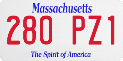 MA license plate 280PZ1