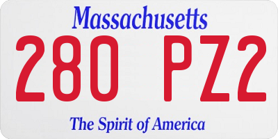 MA license plate 280PZ2
