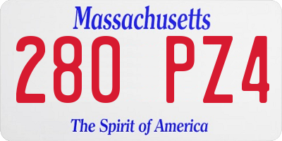 MA license plate 280PZ4