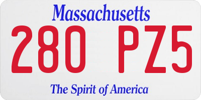 MA license plate 280PZ5