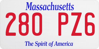 MA license plate 280PZ6