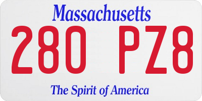 MA license plate 280PZ8