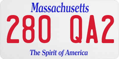 MA license plate 280QA2