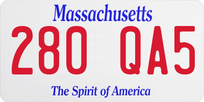 MA license plate 280QA5