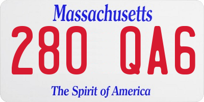 MA license plate 280QA6