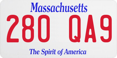 MA license plate 280QA9