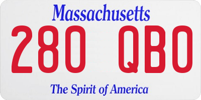 MA license plate 280QB0