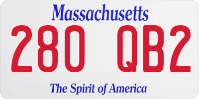 MA license plate 280QB2
