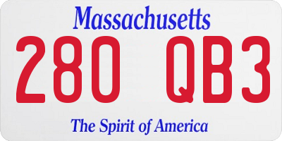 MA license plate 280QB3