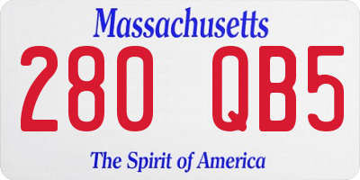 MA license plate 280QB5