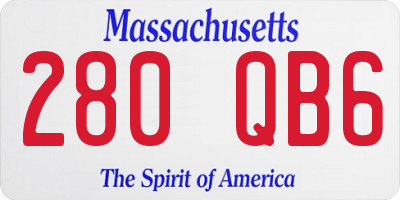 MA license plate 280QB6
