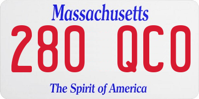 MA license plate 280QC0