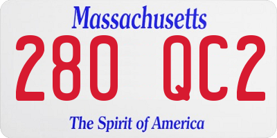 MA license plate 280QC2