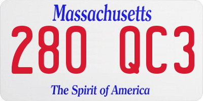 MA license plate 280QC3