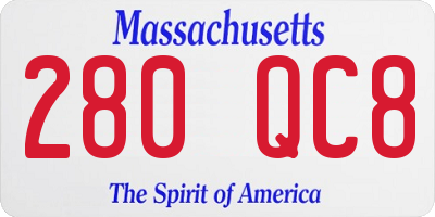 MA license plate 280QC8