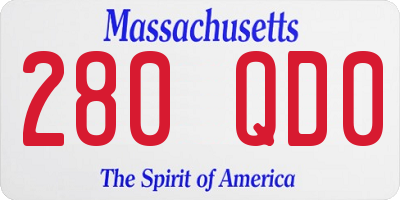 MA license plate 280QD0