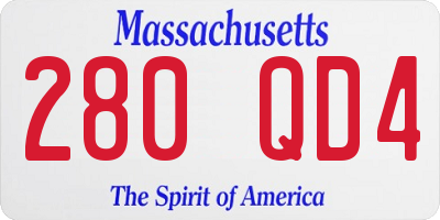 MA license plate 280QD4