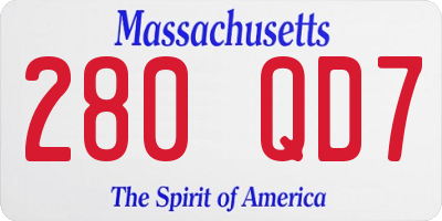 MA license plate 280QD7