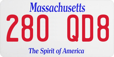 MA license plate 280QD8