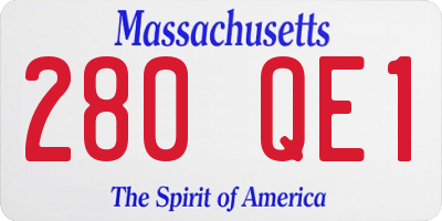 MA license plate 280QE1