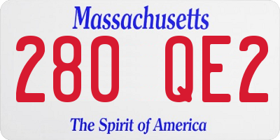 MA license plate 280QE2