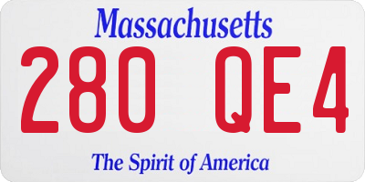MA license plate 280QE4