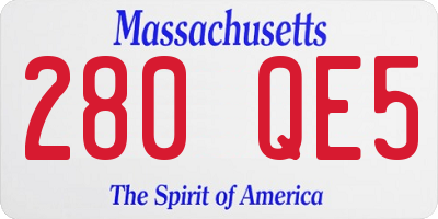 MA license plate 280QE5
