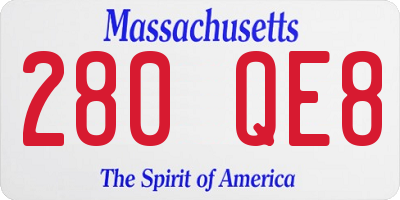 MA license plate 280QE8