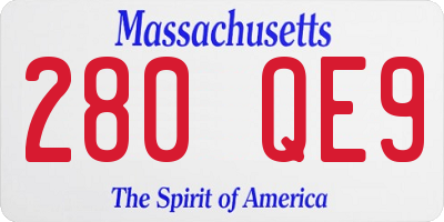 MA license plate 280QE9