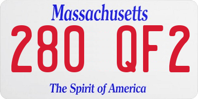 MA license plate 280QF2