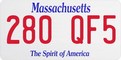 MA license plate 280QF5