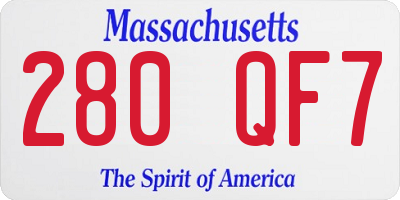 MA license plate 280QF7